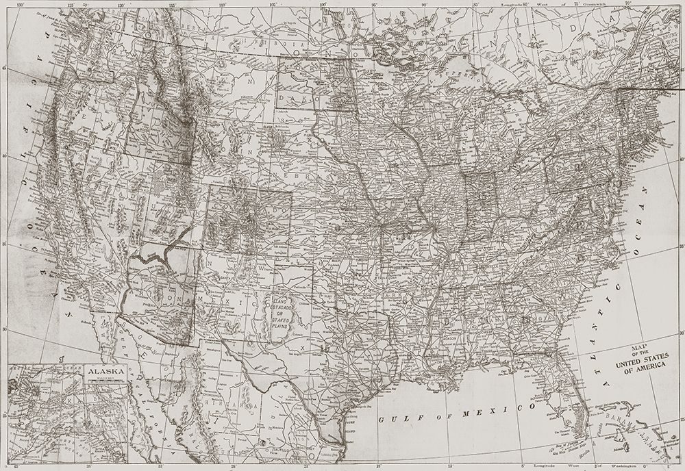 Natural US Map art print by Dan Meneely for $57.95 CAD