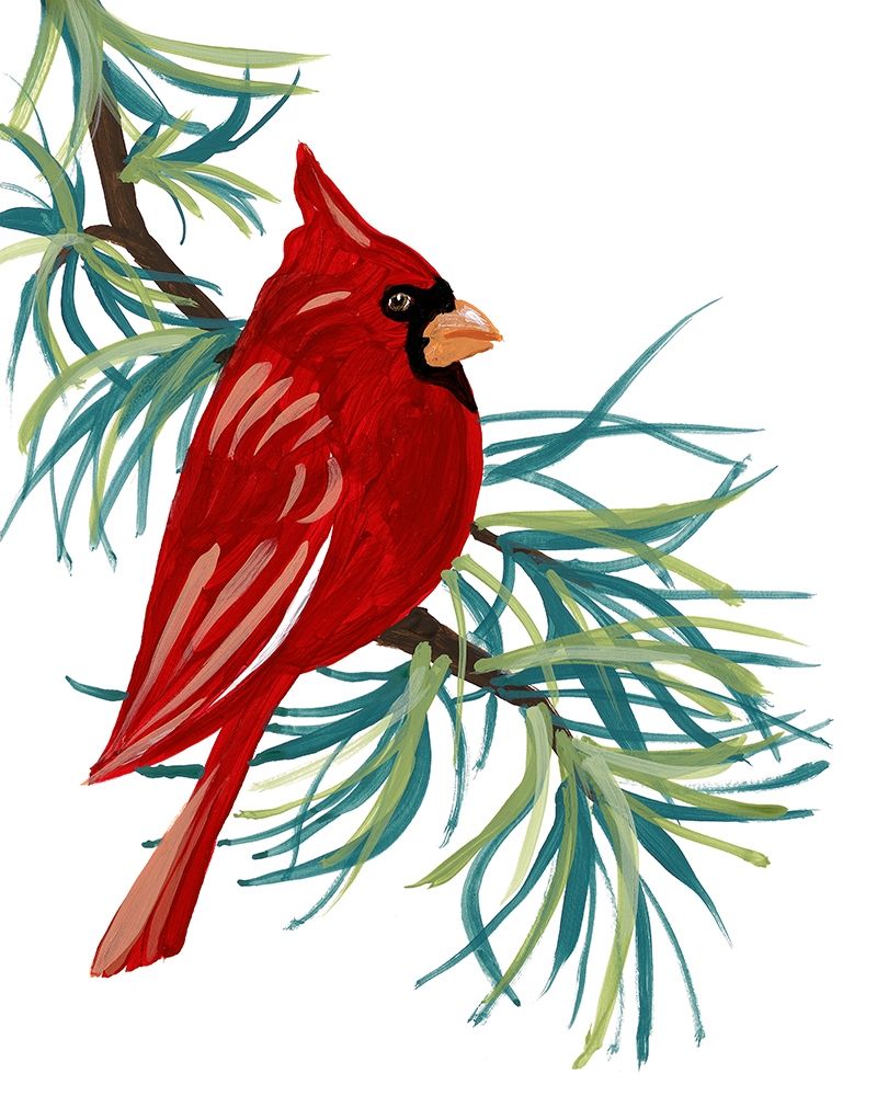 Modern Cardinal on Branch I art print by Lanie Loreth for $57.95 CAD