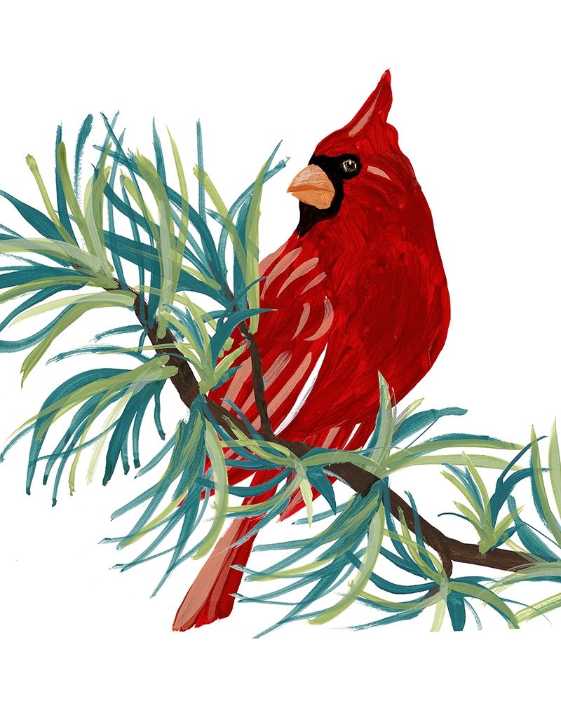 Modern Cardinal on Branch II art print by Lanie Loreth for $57.95 CAD