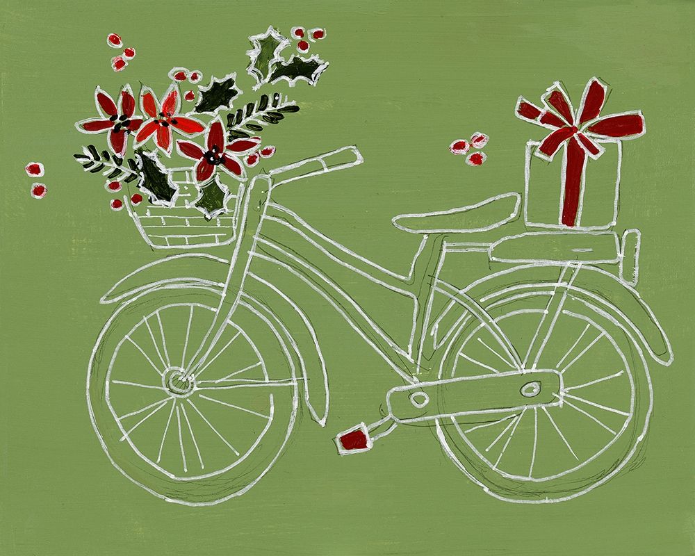 Modern Christmas Bicycle art print by Lanie Loreth for $57.95 CAD