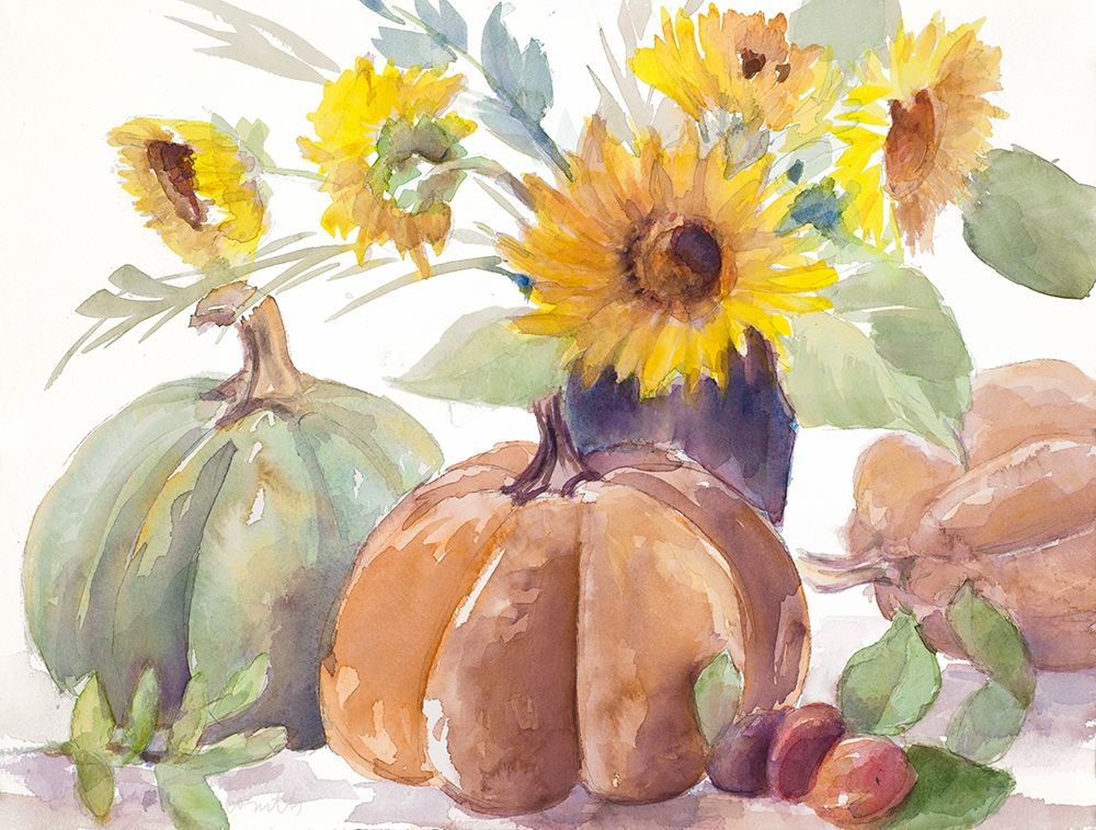 Tawny Sunflowers and Pumpkins art print by Lanie Loreth for $57.95 CAD