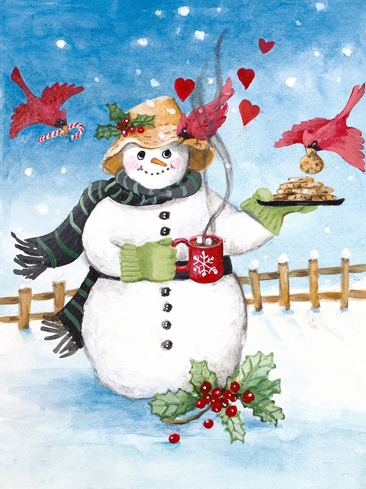 Festive Snowman I art print by Lanie Loreth for $57.95 CAD