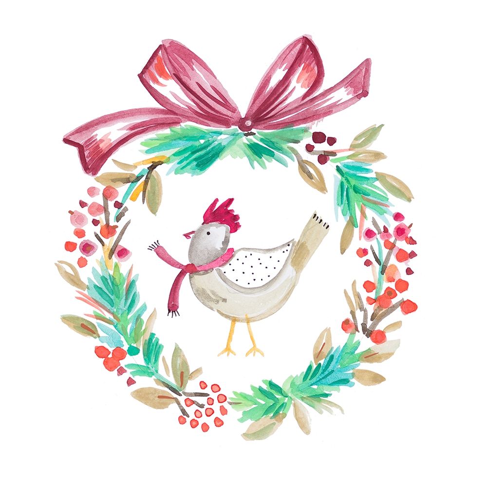 Holiday Bird Wreath I art print by Ani Del Sol for $57.95 CAD