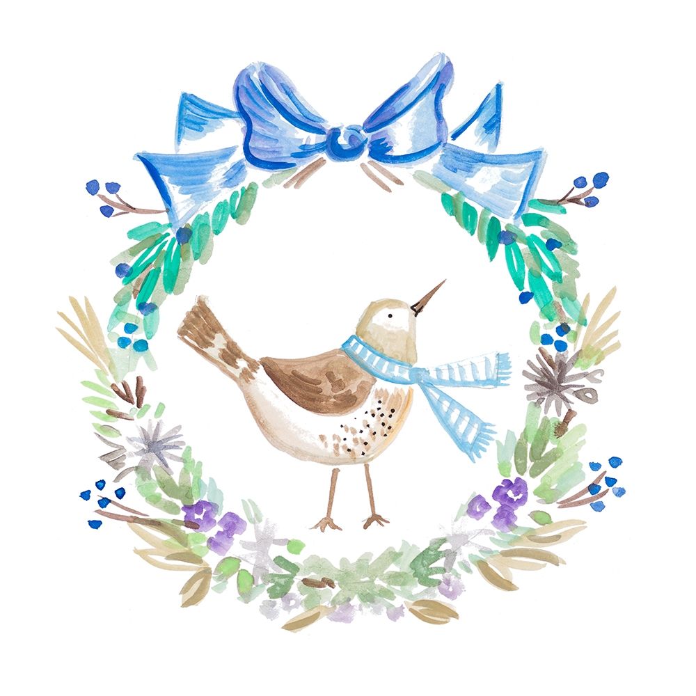 Holiday Bird Wreath II art print by Ani Del Sol for $57.95 CAD