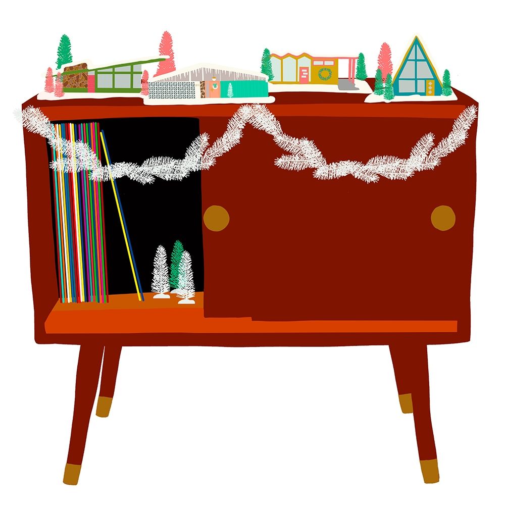 Mid Century Christmas art print by Jen Bucheli for $57.95 CAD