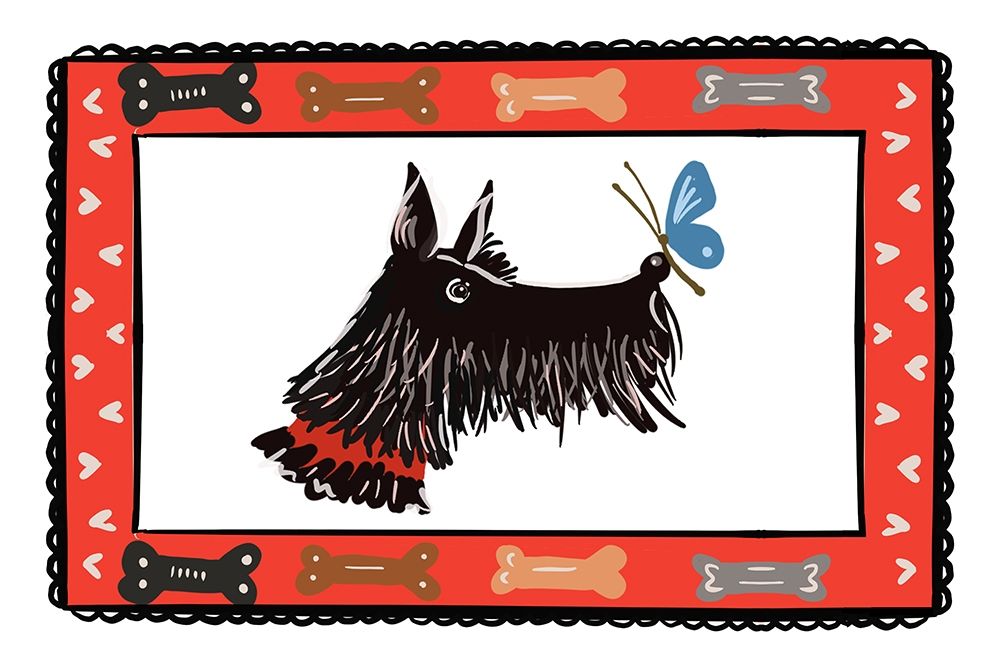 Dog With A Butterfly Friend art print by Ani Del Sol for $57.95 CAD