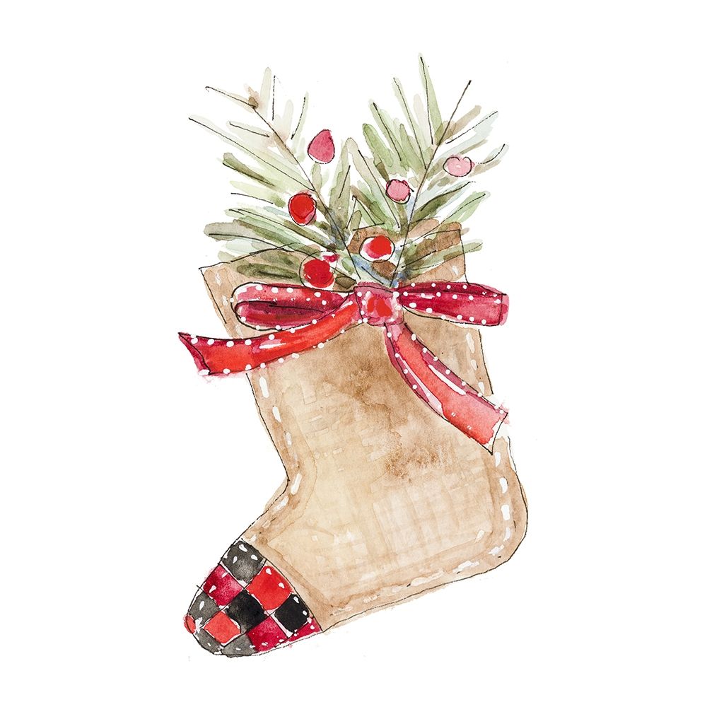 Burlap Stocking Ornament I art print by Lanie Loreth for $57.95 CAD