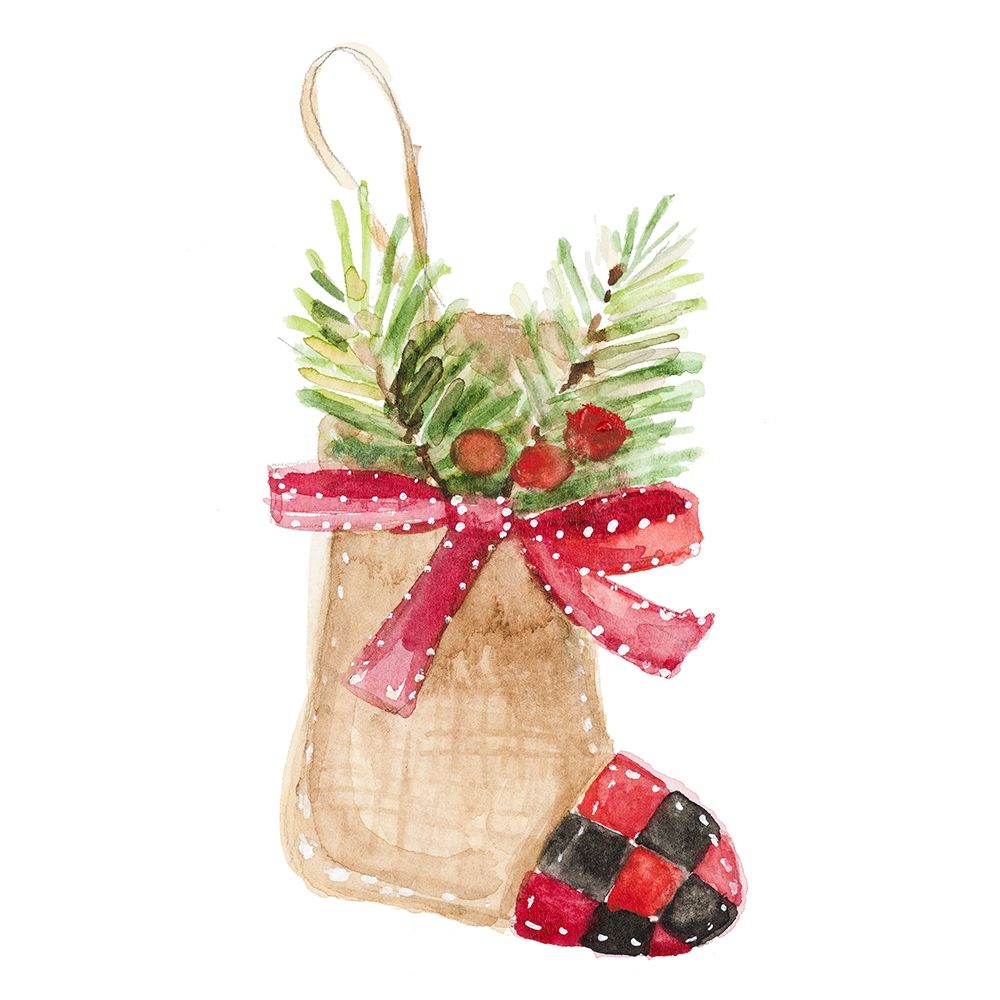 Burlap Stocking Ornament II art print by Lanie Loreth for $57.95 CAD
