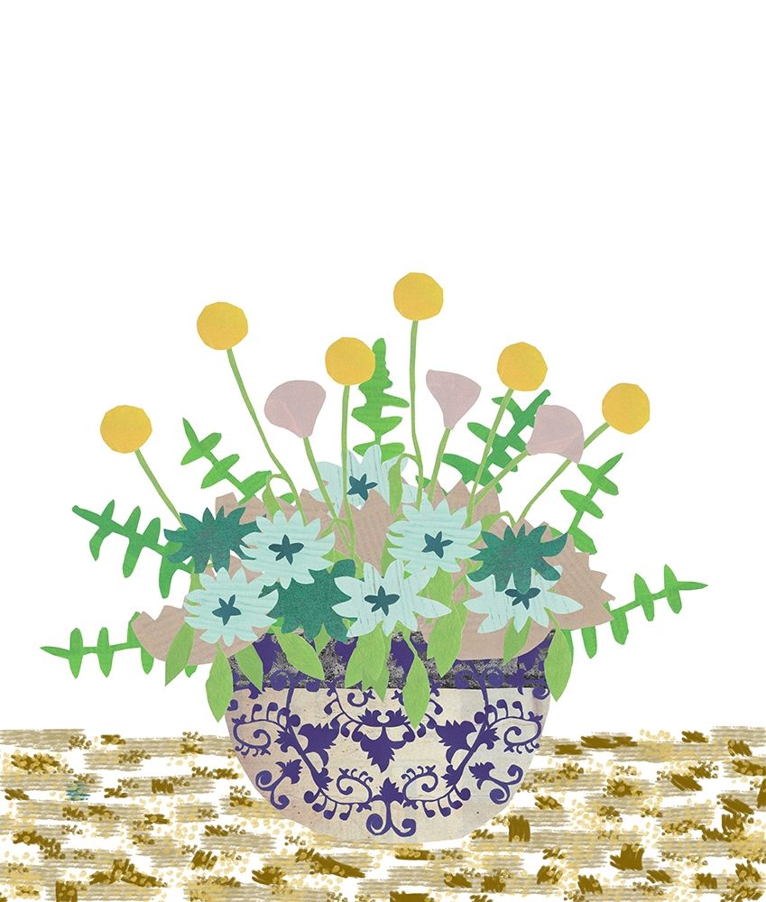 Soft Blooms in Vase With Border IV art print by Jen Bucheli for $57.95 CAD