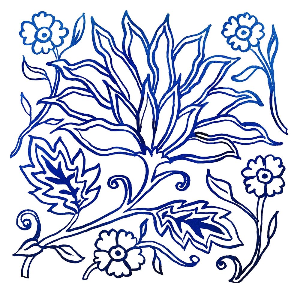 Jodhpur Blues on White I art print by Elizabeth Medley for $57.95 CAD