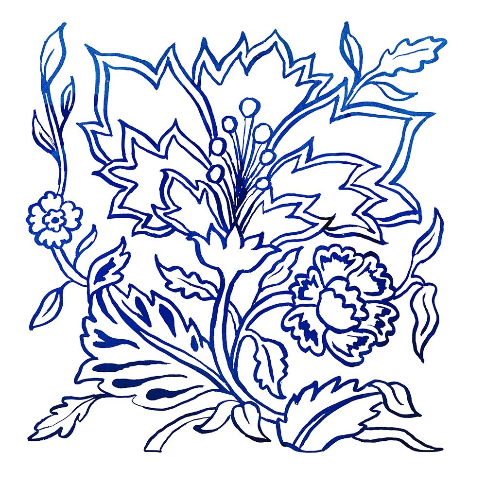 Jodhpur Blues on White II art print by Elizabeth Medley for $57.95 CAD