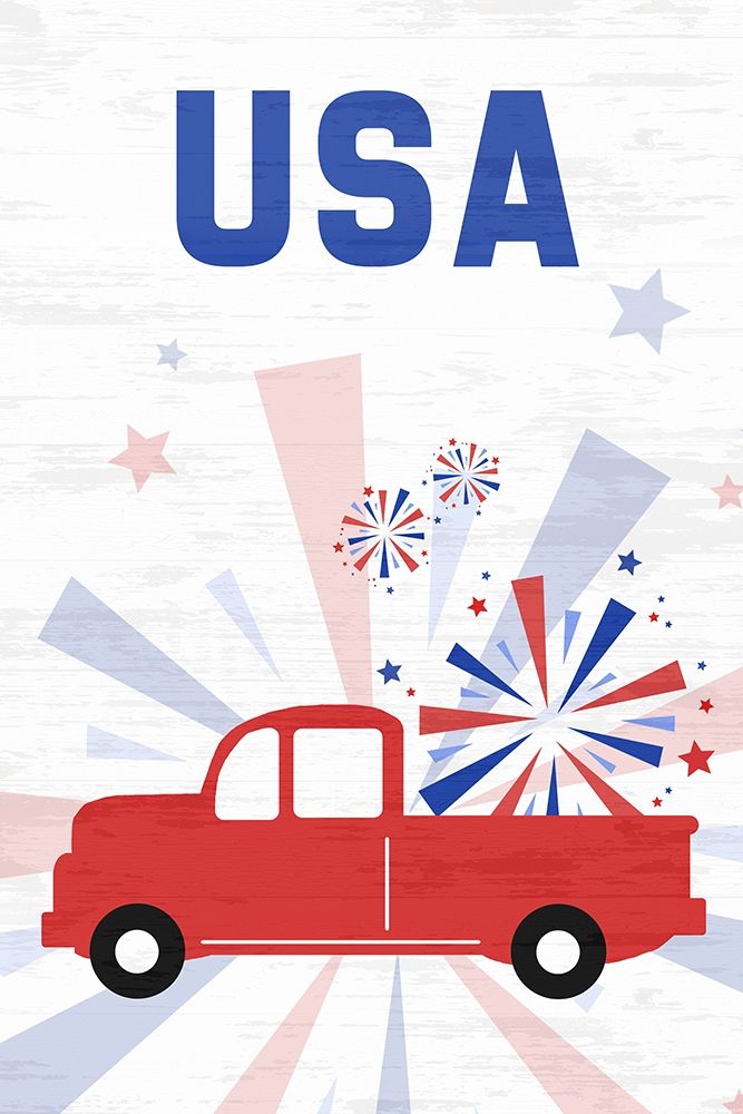 Patriotic Truck art print by Anna Quach for $57.95 CAD