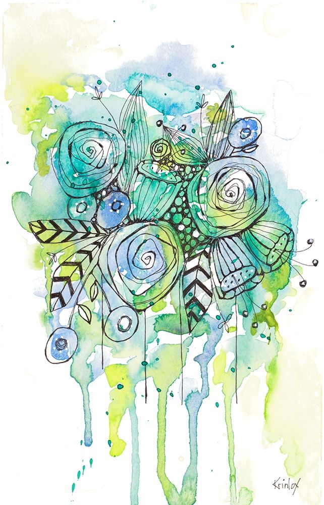 Floral Bouquet Wash art print by Krinlox for $57.95 CAD