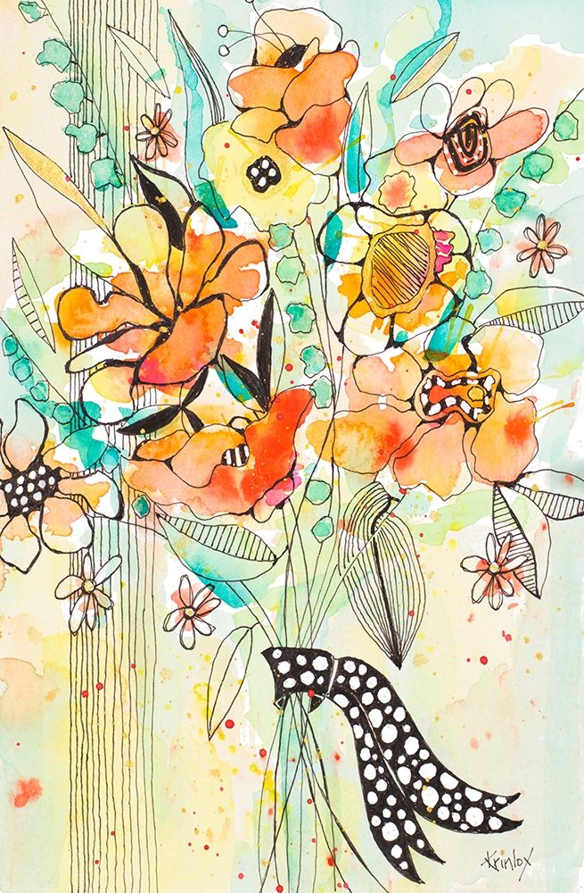 Bursting Wildflower Bouquet art print by Krinlox for $57.95 CAD