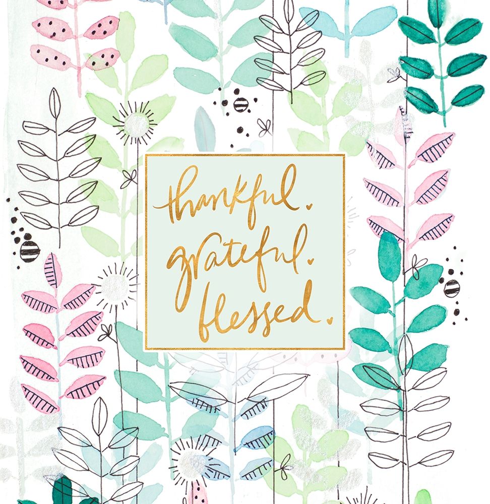Thankful Grateful Blessed Botanicals art print by Krinlox for $57.95 CAD