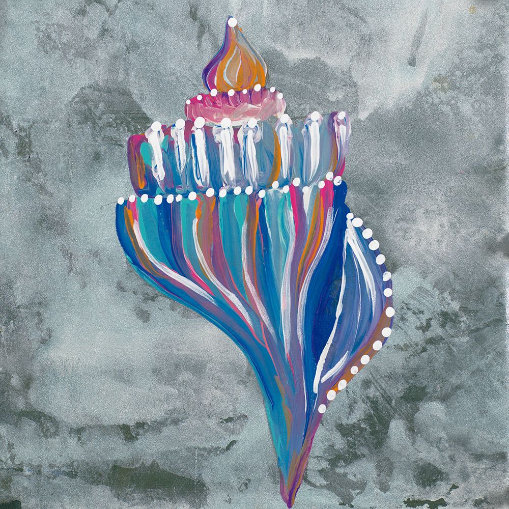 Dotted Shell on Gray I art print by Gina Ritter for $57.95 CAD