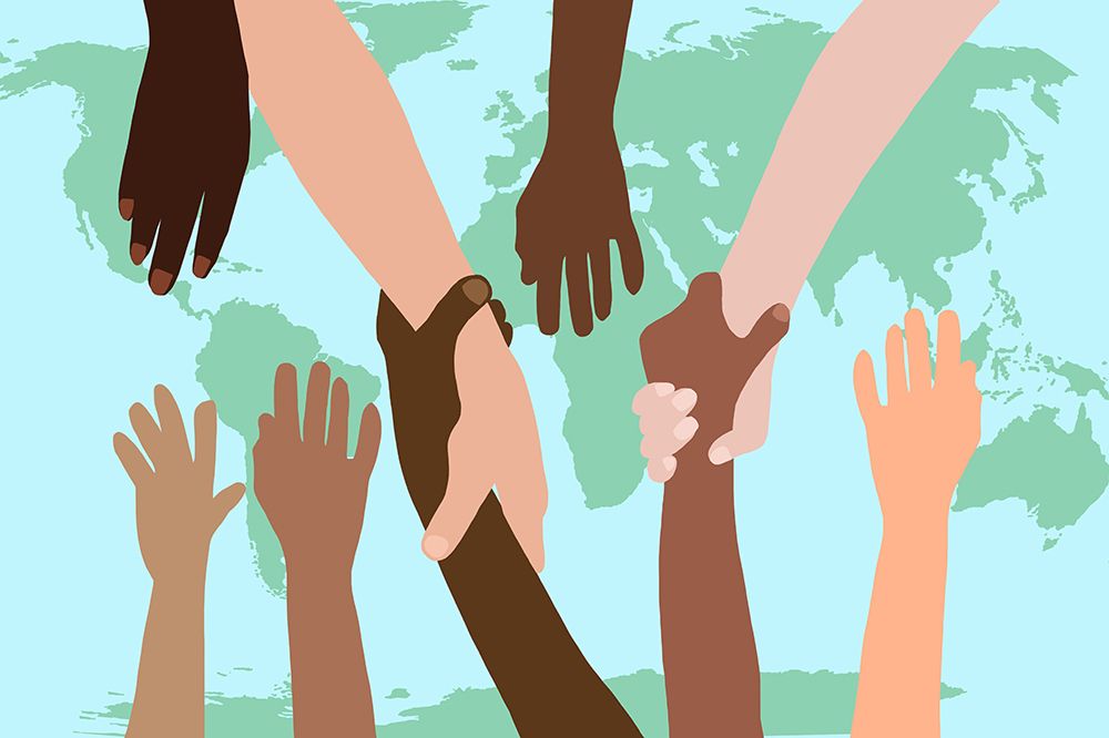 Reaching Out Around The World art print by Jen Bucheli for $57.95 CAD