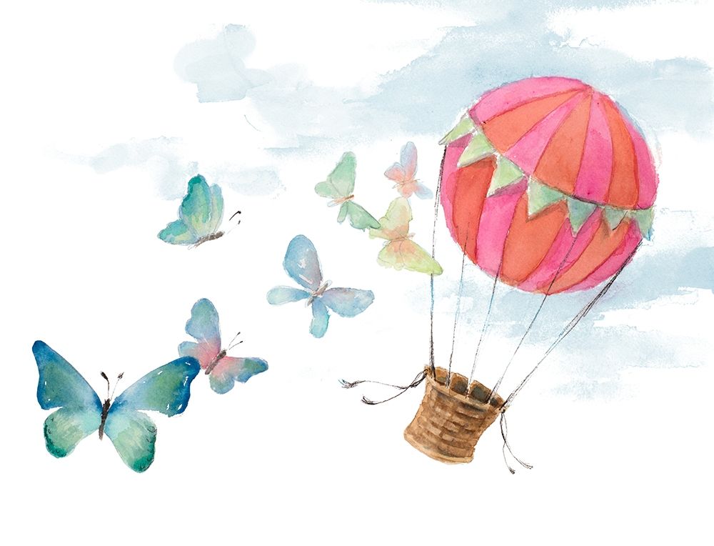 Fluttering Hot Balloon Ride art print by Lanie Loreth for $57.95 CAD