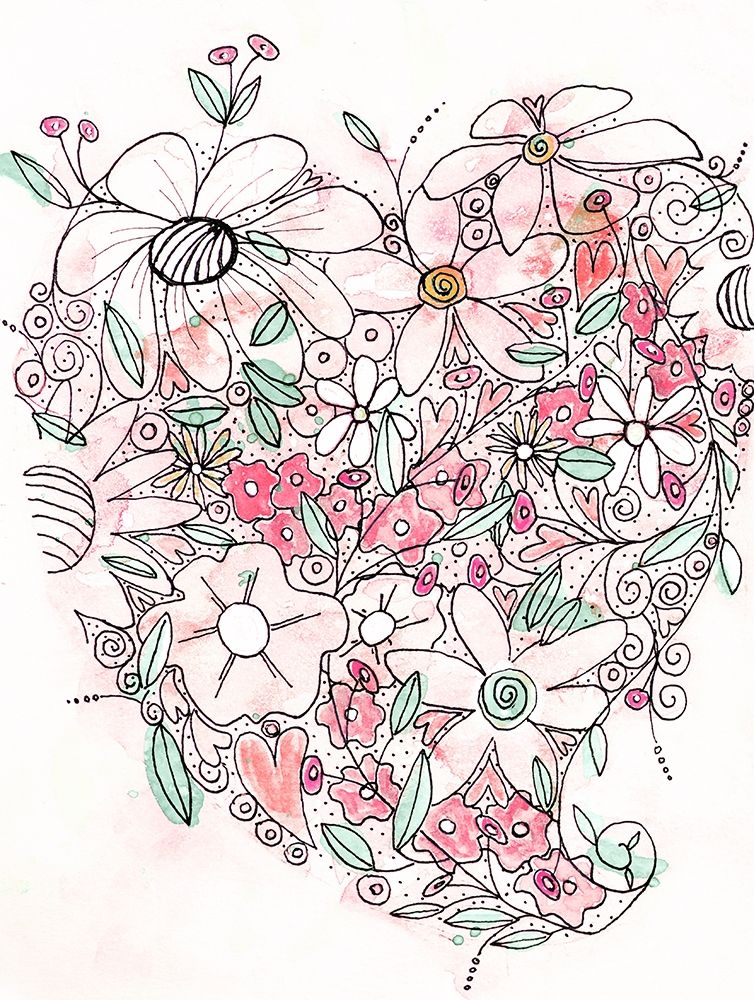 Blooming Heart I art print by Krinlox for $57.95 CAD