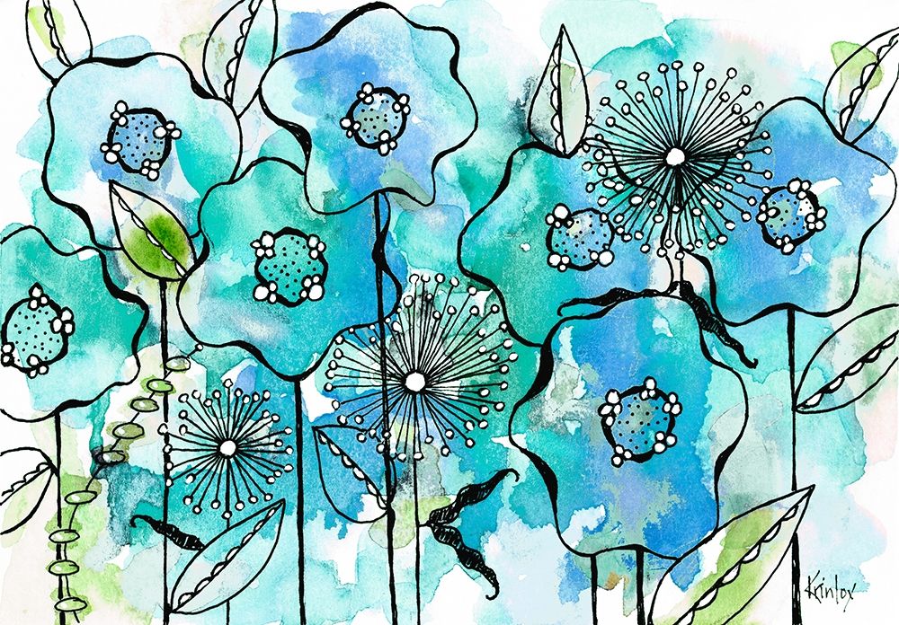 Blue Tone Garden art print by Krinlox for $57.95 CAD
