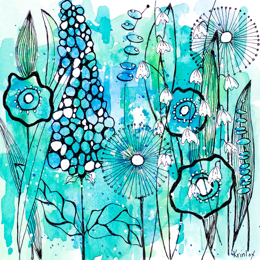 Cool Floral Day Square art print by Krinlox for $57.95 CAD