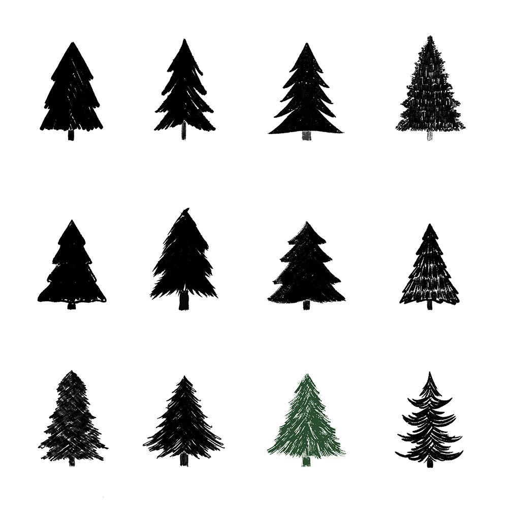 Black Tree Pattern art print by Emily Navas for $57.95 CAD