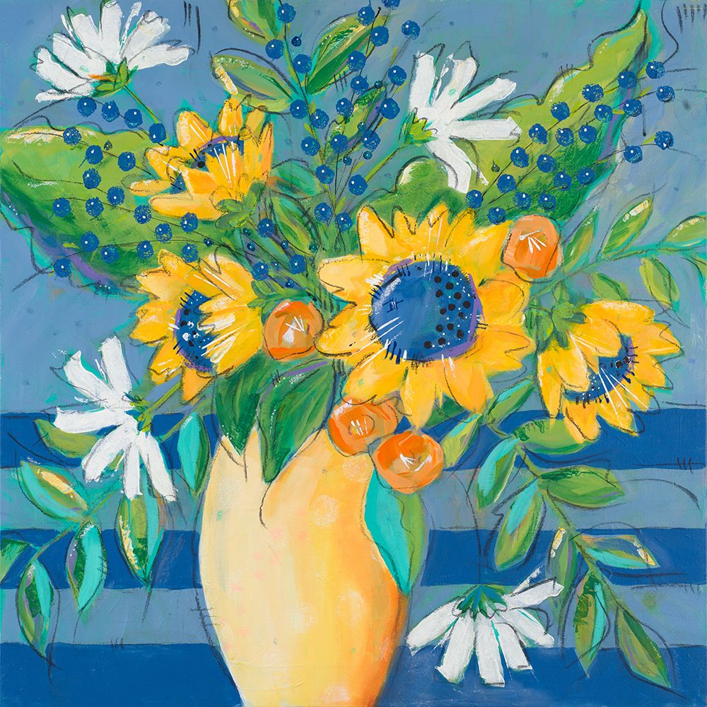 Floral Bursts Among the Blue art print by Krinlox for $57.95 CAD