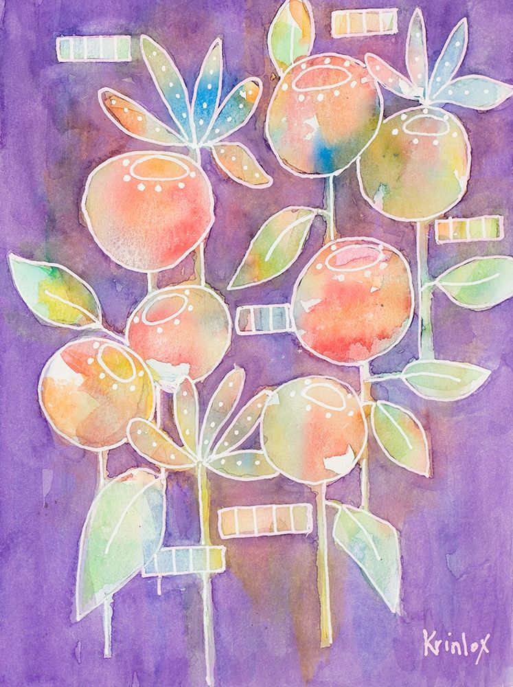 Bubble Blossoms on Violet art print by Krinlox for $57.95 CAD