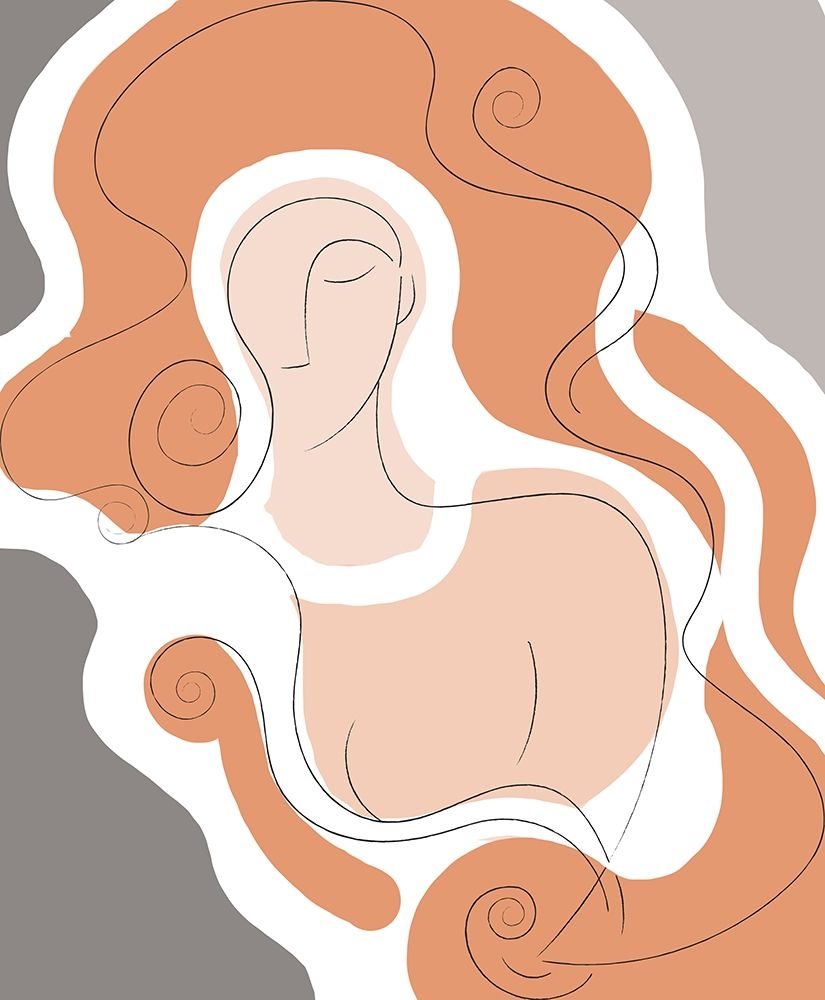 Long Locks Line Drawing art print by Deidre Mosher for $57.95 CAD
