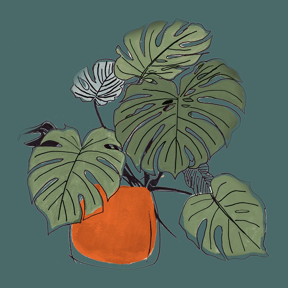 The Retro Pot On Teal II art print by Patricia Pinto for $57.95 CAD