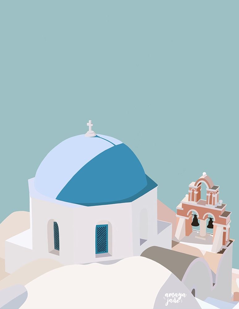 Santorini Blue art print by Amaya for $57.95 CAD
