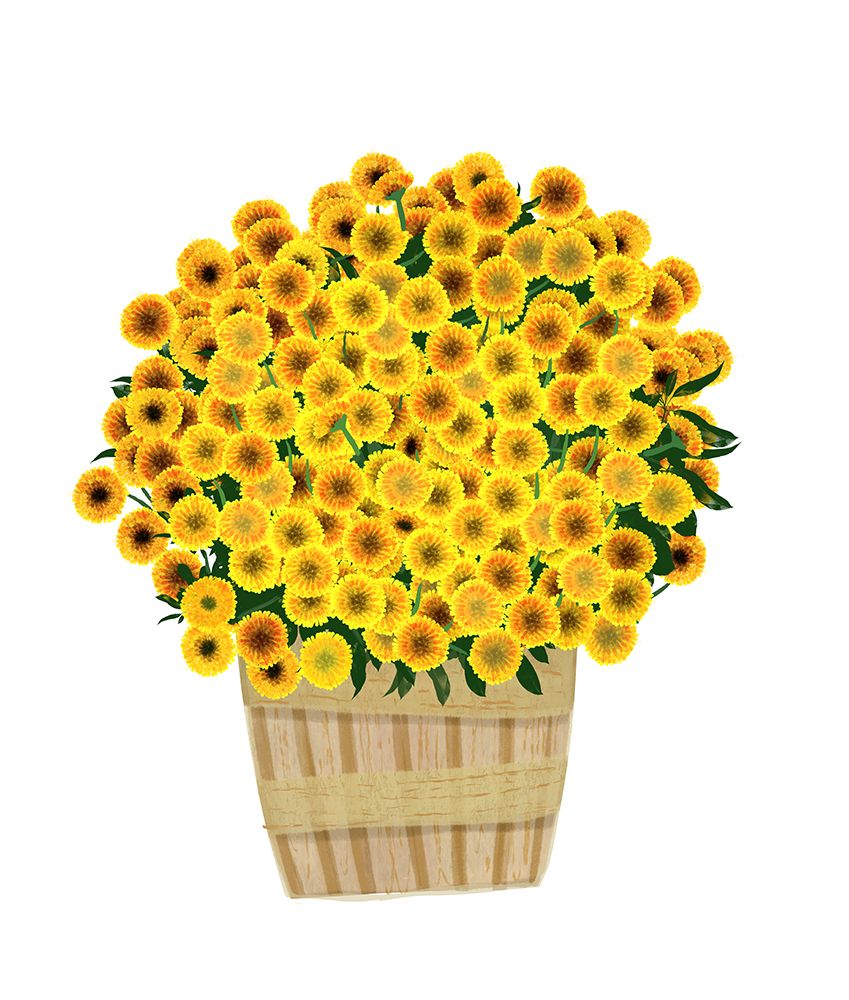 Yellow Mums art print by Jen Bucheli for $57.95 CAD
