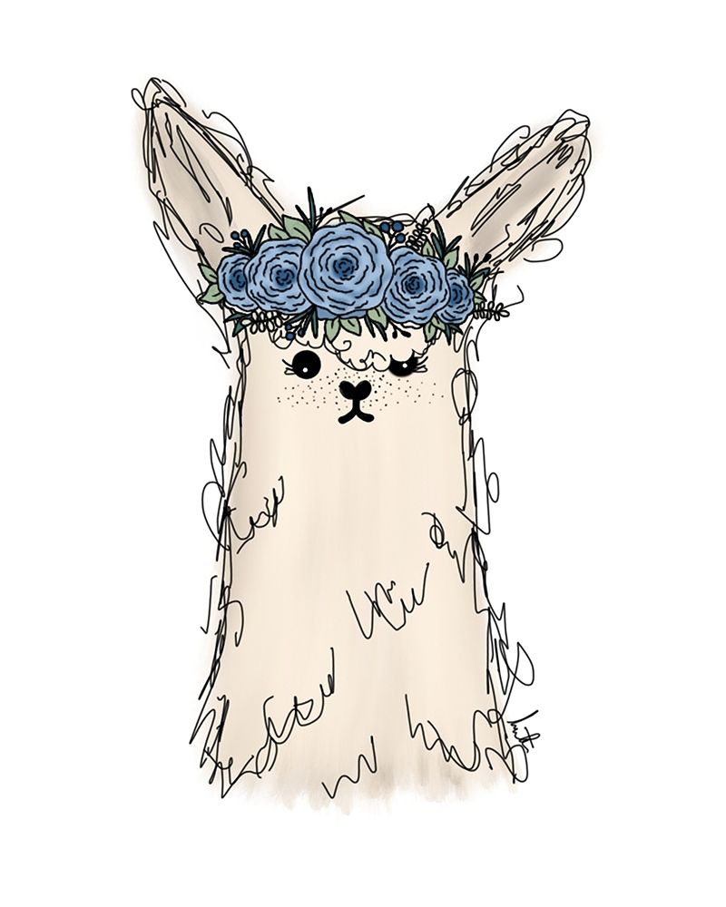 Flower Crown Llama art print by Melanie Torres for $57.95 CAD