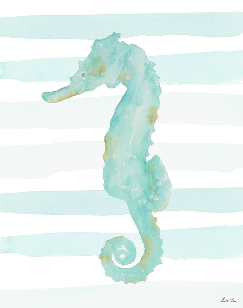 Teal Seahorse art print by Lucille Price for $57.95 CAD