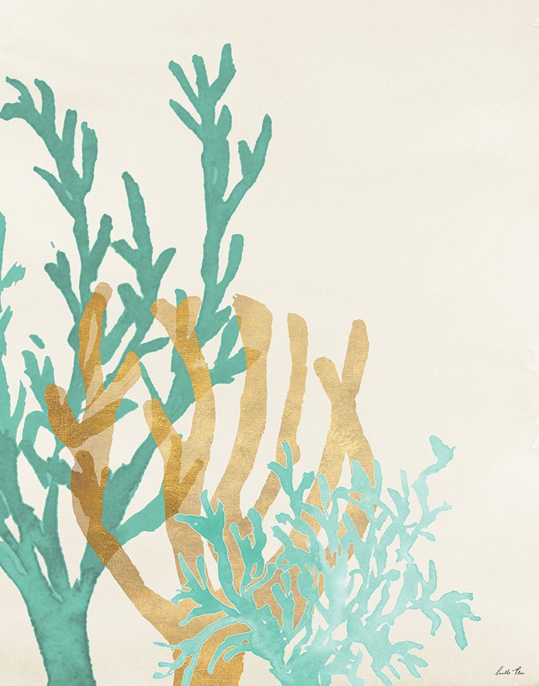 Triple Teal Coral II art print by Lucille Price for $57.95 CAD