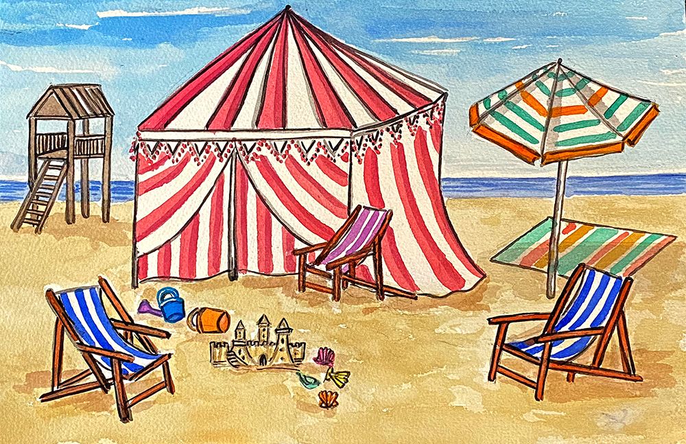 Cabana Beach II art print by Nicholas Biscardi for $57.95 CAD