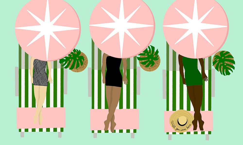 Sunbathing Ladies On Green art print by Jen Bucheli for $57.95 CAD
