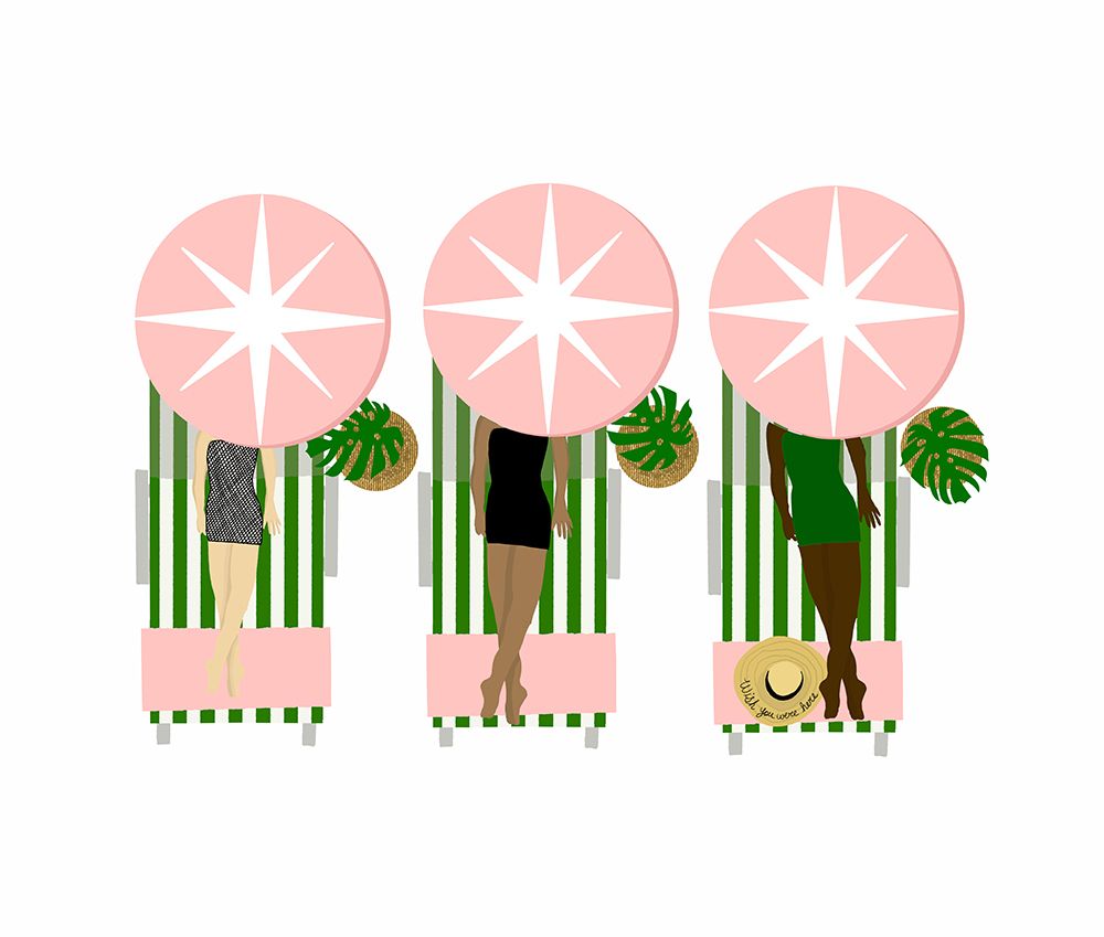 Sunbathing Ladies art print by Jen Bucheli for $57.95 CAD