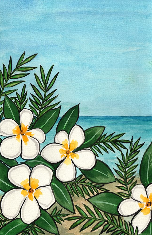 Plumeria Beach art print by Nicholas Biscardi for $57.95 CAD