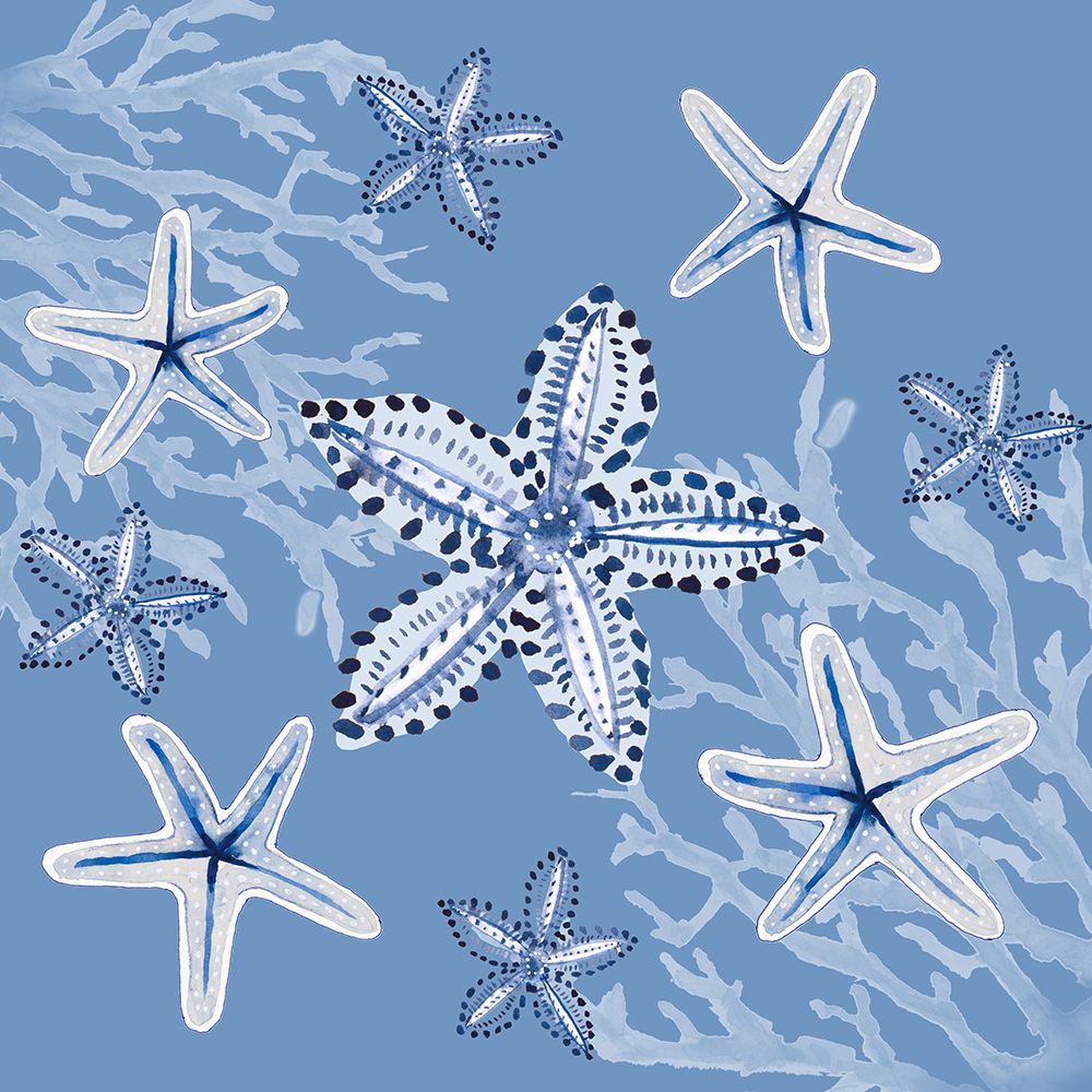 Indigo Dots Starfish Seascape art print by Lanie Loreth for $57.95 CAD