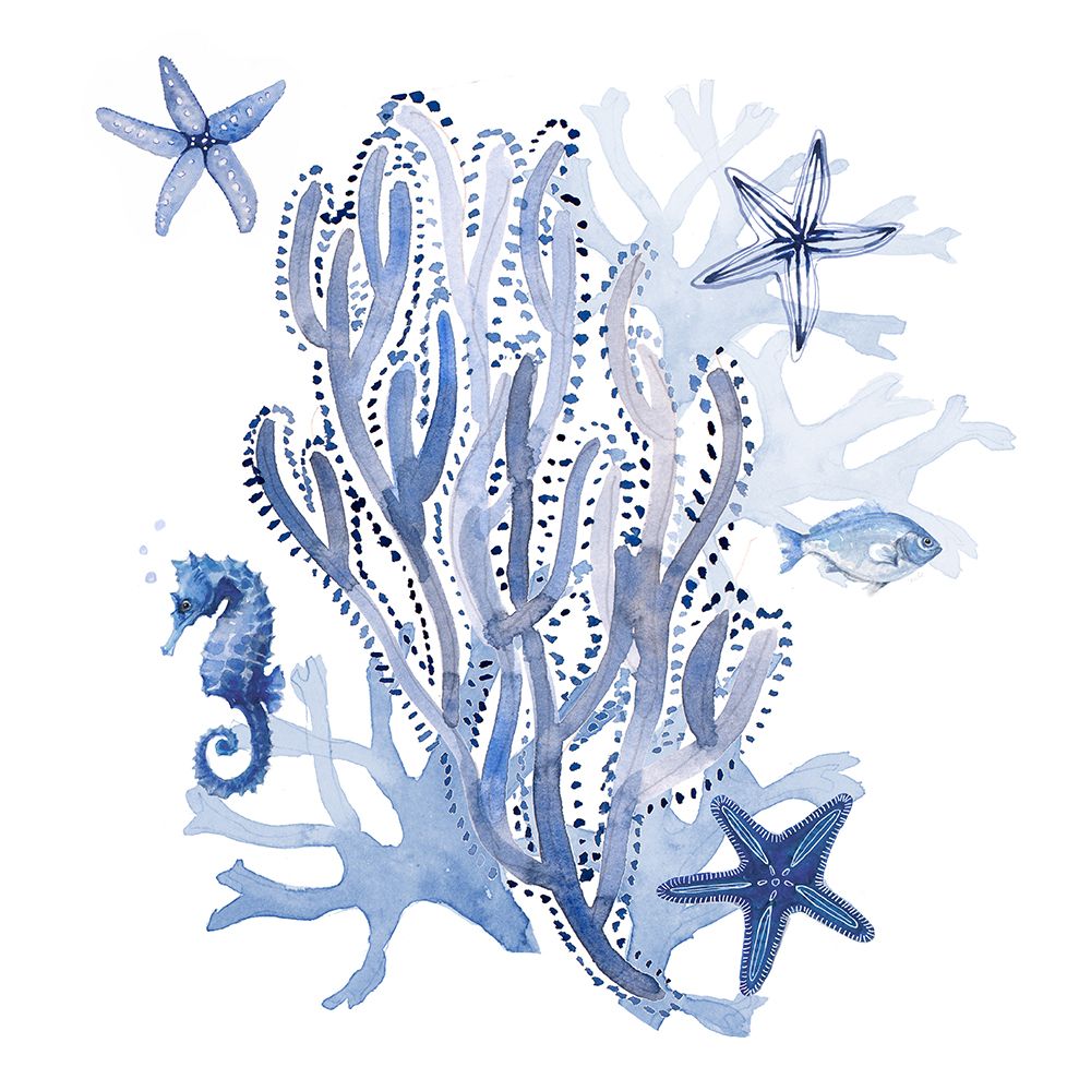 Indigo Coral Reef art print by Lanie Loreth for $57.95 CAD
