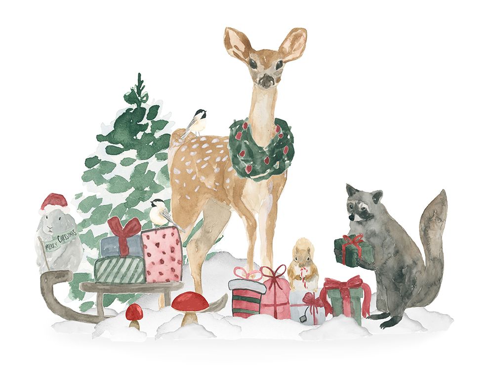 Holiday Friends art print by Lucille Price for $57.95 CAD