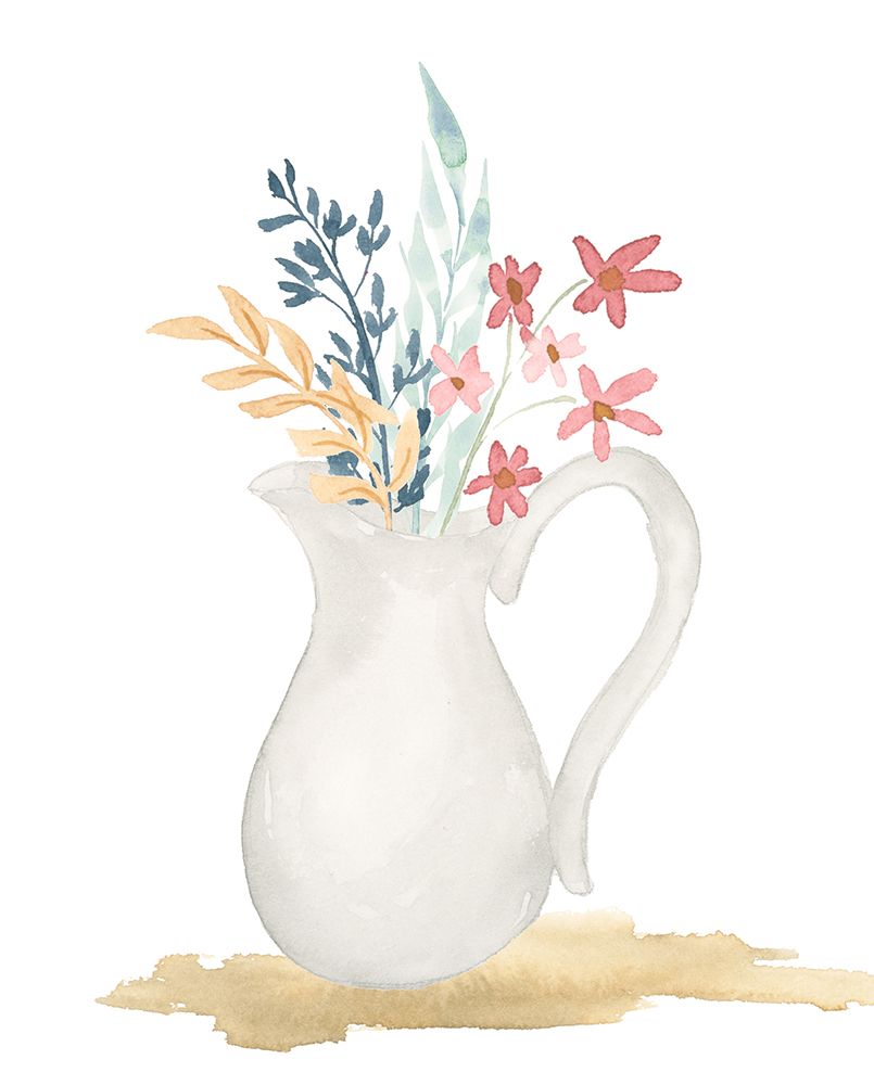 Farmhouse Pitcher With Flowers art print by Lucille Price for $57.95 CAD