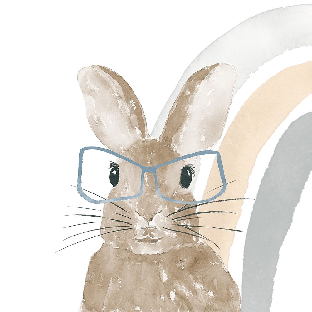 Rainbow Bunny With Glasses II art print by Lucille Price for $57.95 CAD