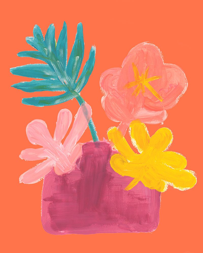 Simple Floral on Orange art print by Sd Graphics Studio for $57.95 CAD