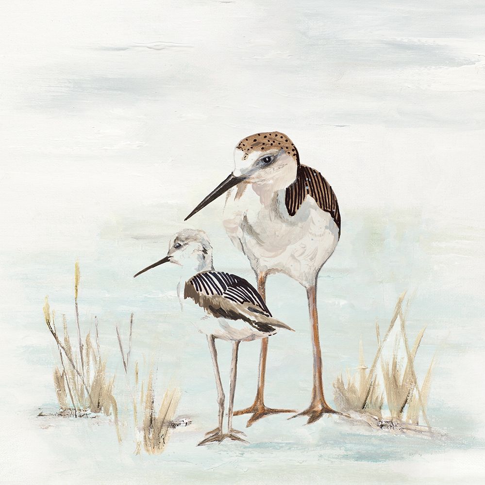 Stilt Birds on Blue I art print by Patricia Pinto for $57.95 CAD