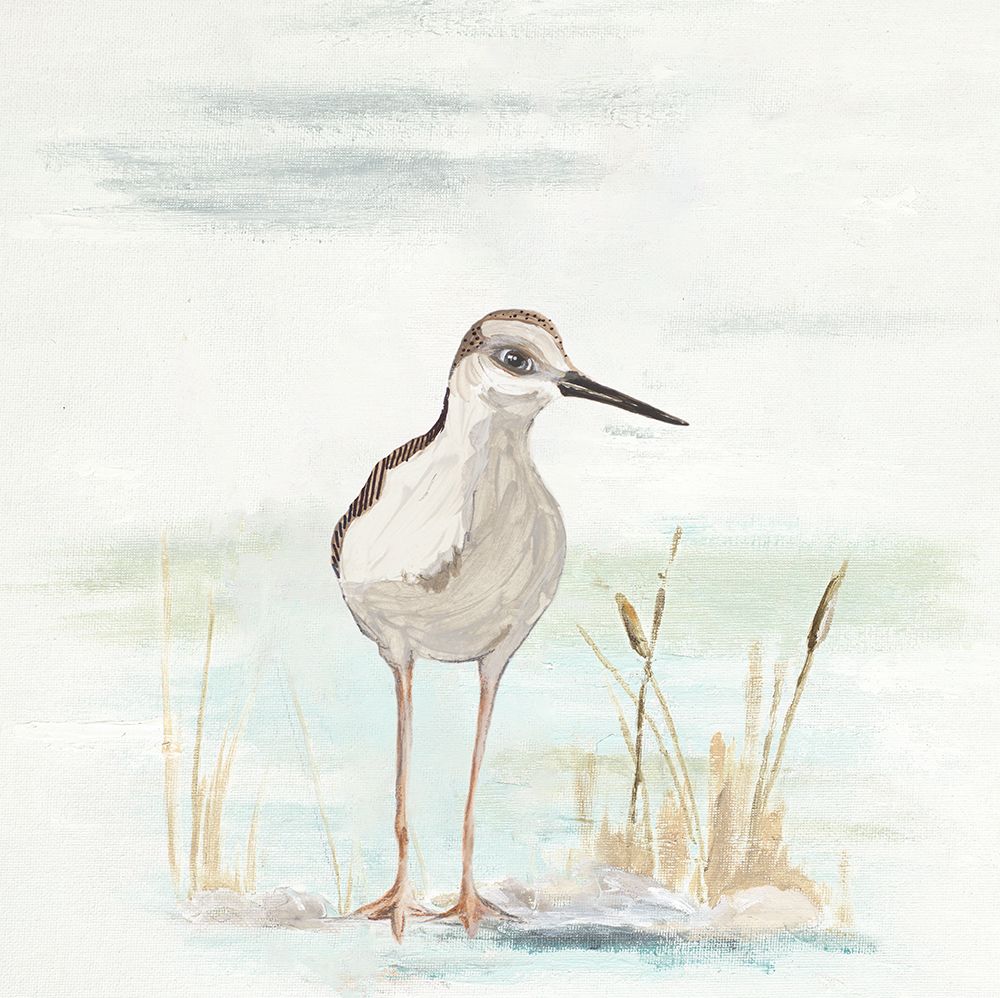 Stilt Bird on Blue II art print by Patricia Pinto for $57.95 CAD