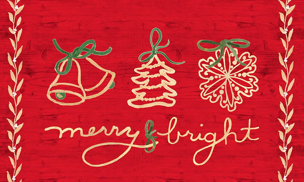 Merry And Bright Christmas Ornaments art print by Lanie Loreth for $57.95 CAD