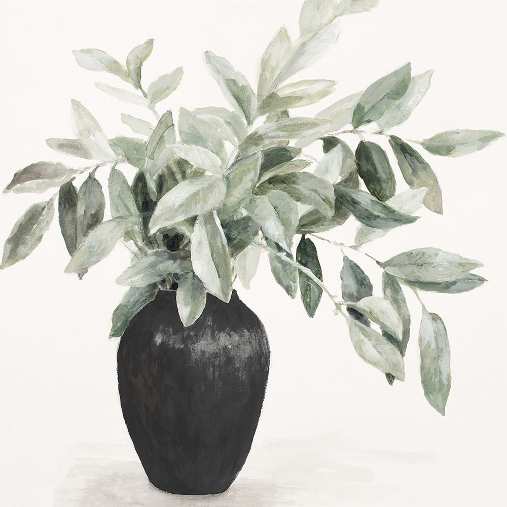 Leaves In Noir Vase art print by Lanie Loreth for $57.95 CAD