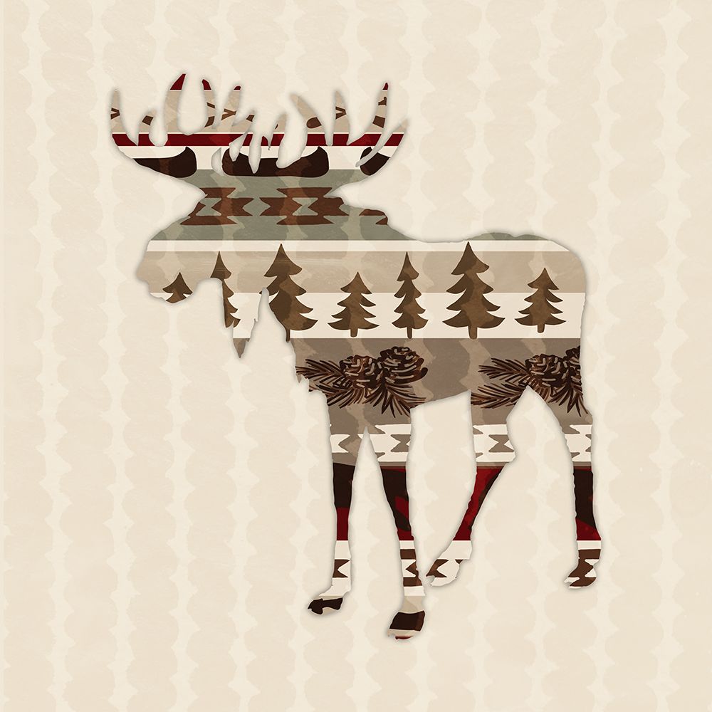 Patterned Moose art print by Nicholas Biscardi for $57.95 CAD